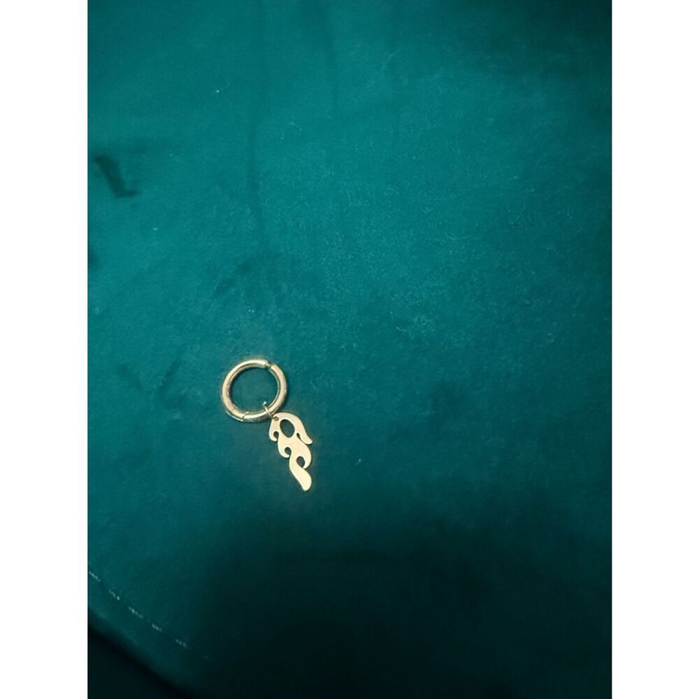 Gold Flame Hoop Earring Cuff - Flame Charm - BRAND NEW